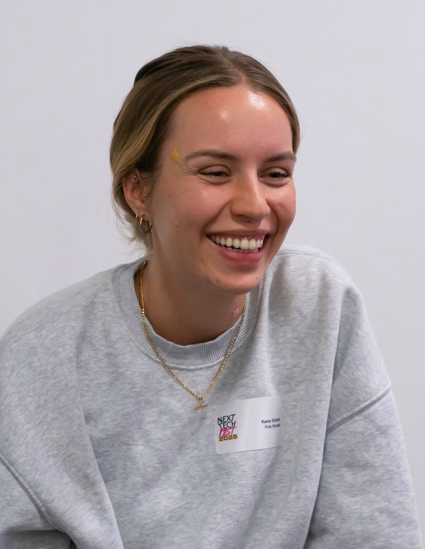 Kasia Dutch laughing at Next Tech Fest 2025
