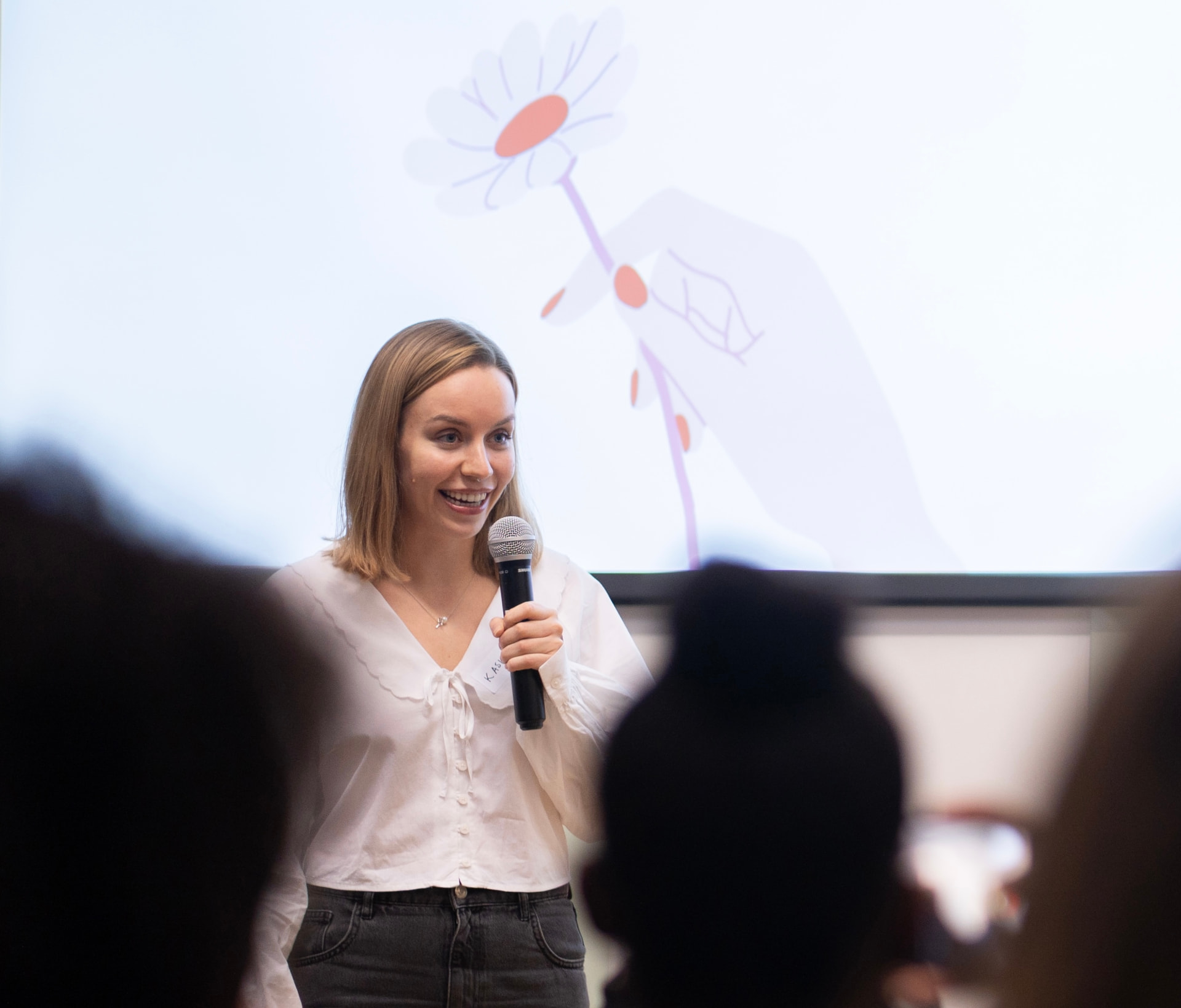 Kasia speaking at the She Bytes Back event
